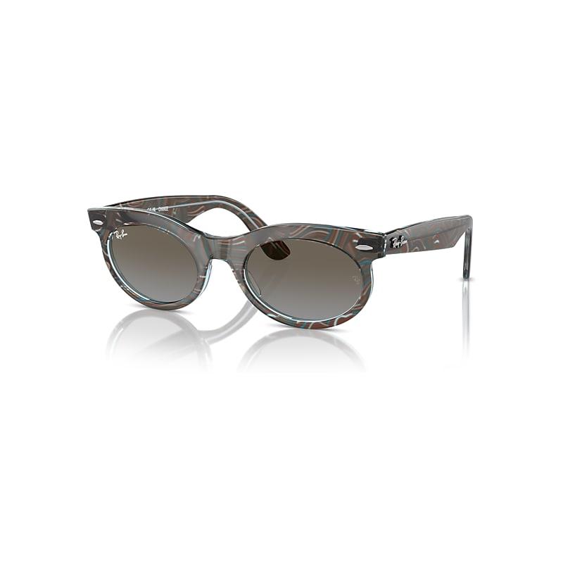 Ray-Ban Wayfarer Oval Change Sunglasses Photo Waves Azure Frame Blue Lenses by RAY-BAN