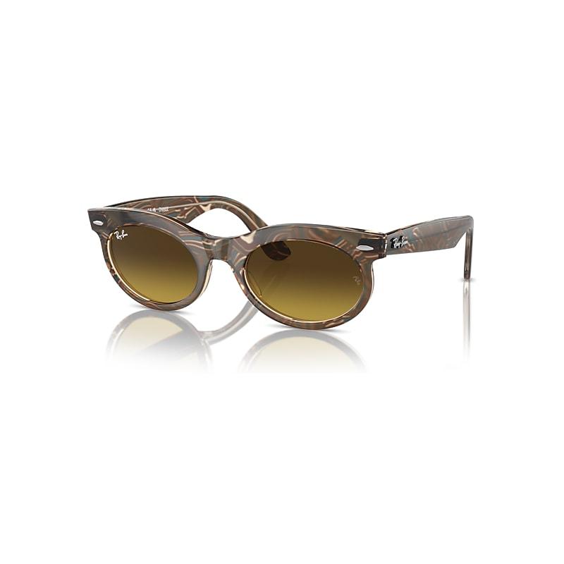 Ray-Ban Wayfarer Oval Change Sunglasses Photo Waves Brown Frame Brown Lenses by RAY-BAN