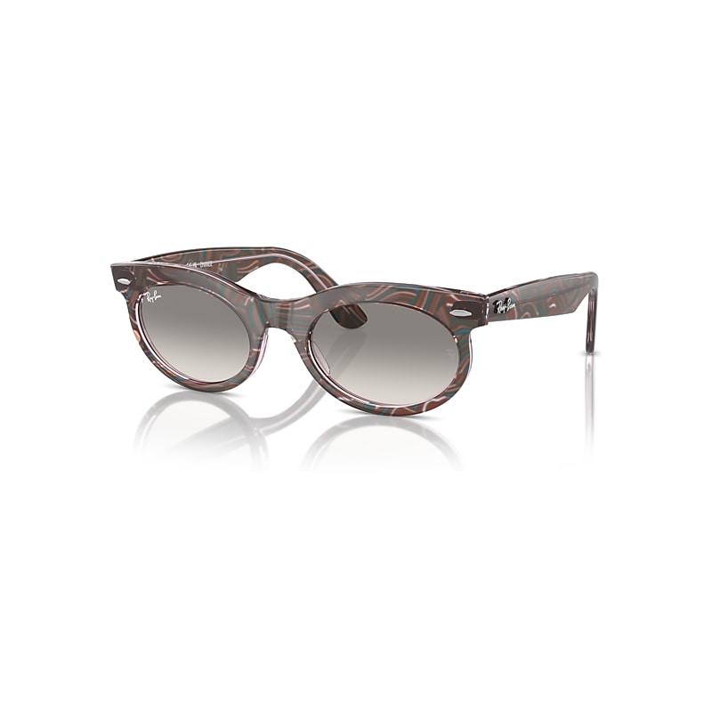 Ray-Ban Wayfarer Oval Change Sunglasses Photo Waves Purple Frame Grey Lenses by RAY-BAN