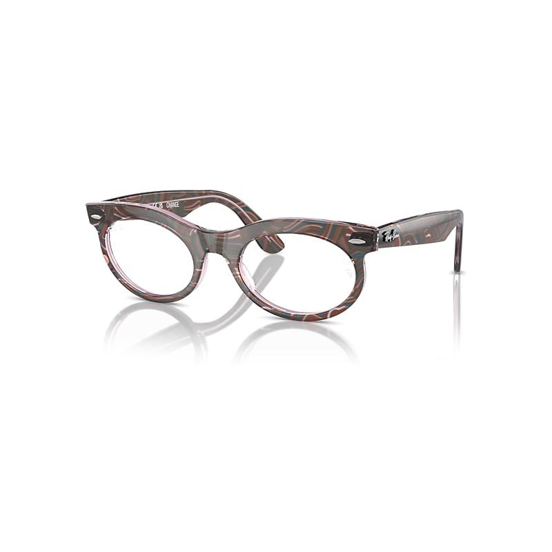 Ray-Ban Wayfarer Oval Optics Change Eyeglasses Photo Waves Purple Frame Clear Lenses Polarized by RAY-BAN