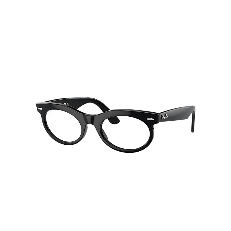 Ray-Ban Wayfarer Oval Optics Eyeglasses Black Frame Clear Lenses Polarized by RAY-BAN