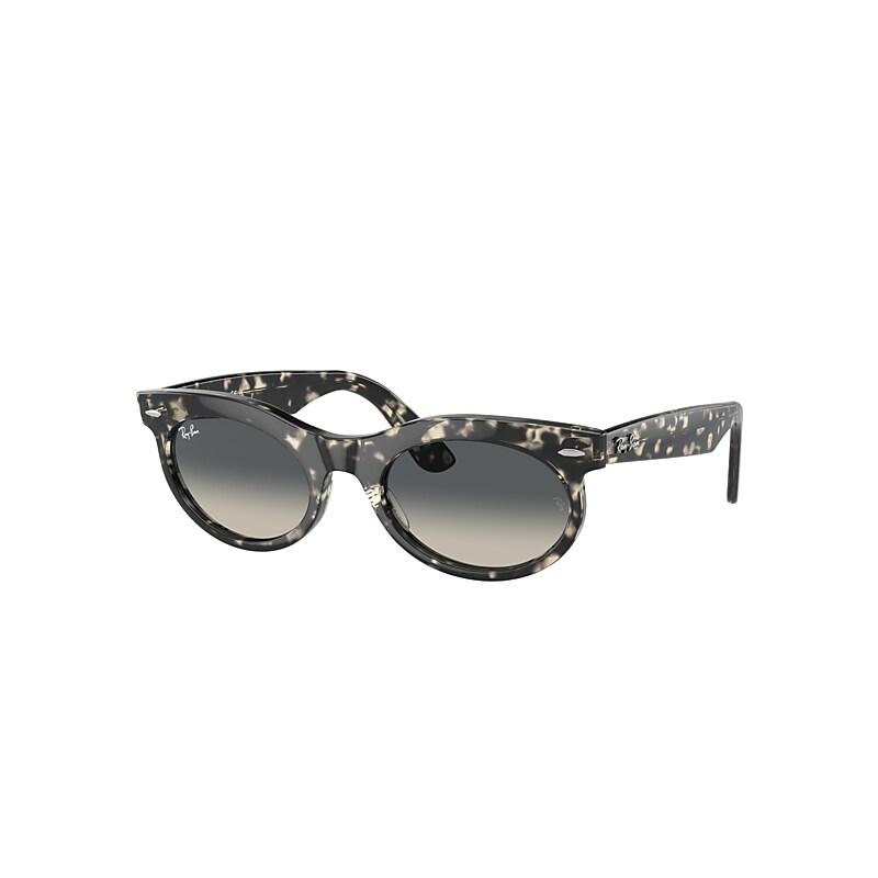 Ray-Ban Wayfarer Oval Sunglasses Grey Havana Frame Grey Lenses by RAY-BAN