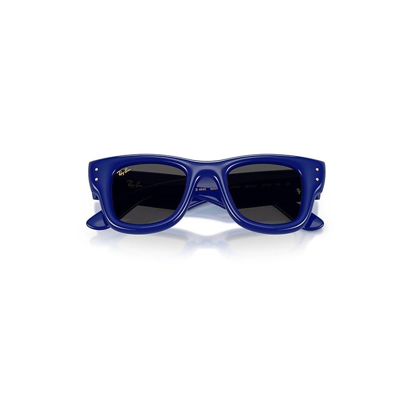 Ray-Ban Wayfarer Puffer Sunglasses Blue Frame Black Lenses by RAY-BAN