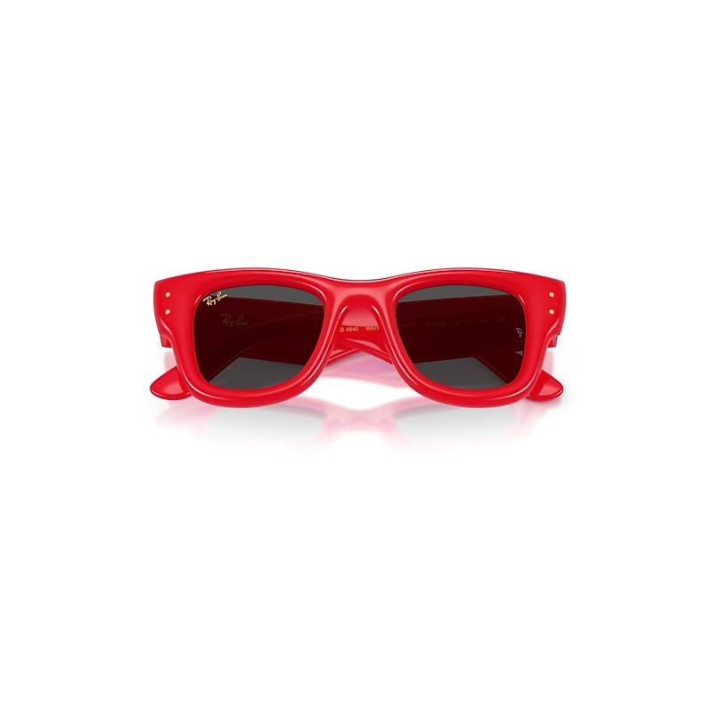 Ray-Ban Wayfarer Puffer Sunglasses Red Frame Black Lenses by RAY-BAN