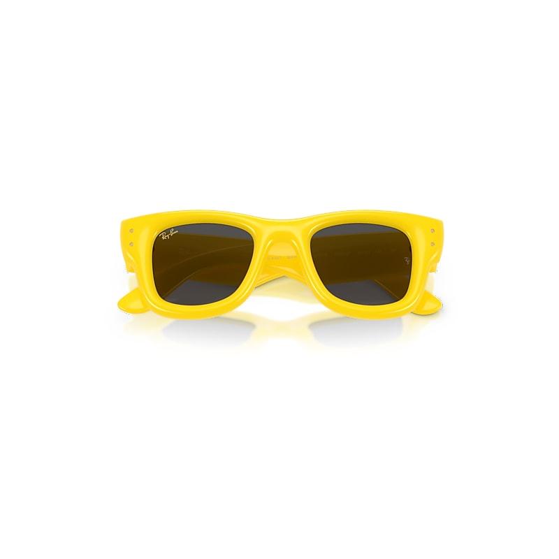 Ray-Ban Wayfarer Puffer Sunglasses Yellow Frame Black Lenses by RAY-BAN