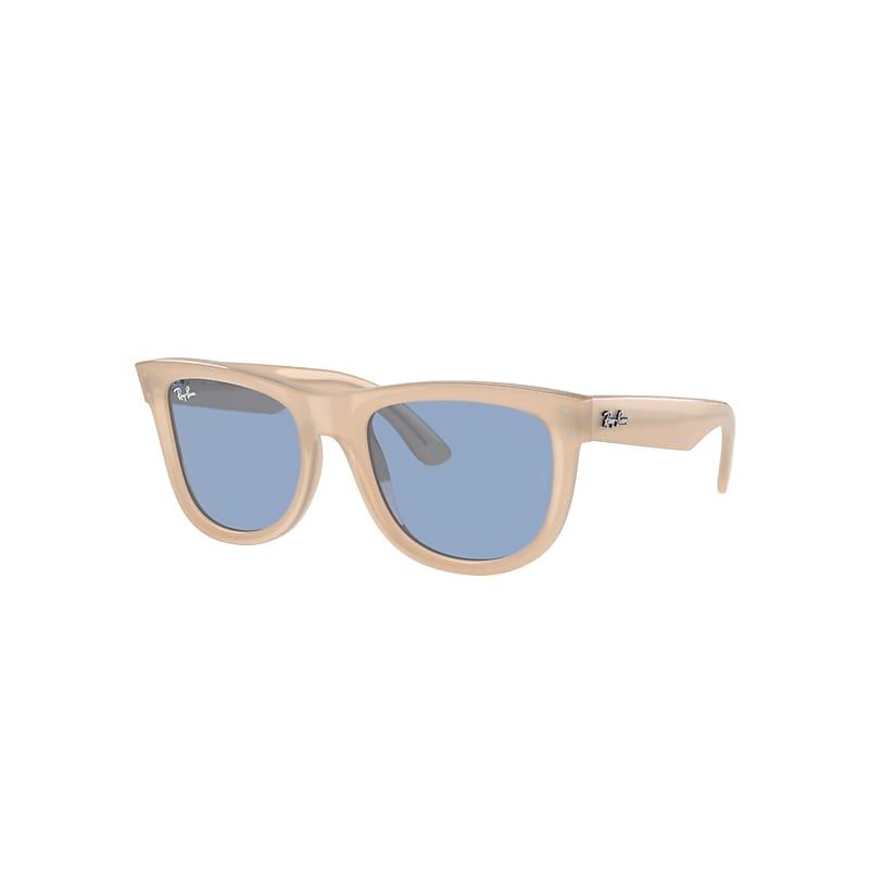 Ray-Ban Wayfarer Reverse Sunglasses Opal Beige & Honey Frame Blue Lenses by RAY-BAN