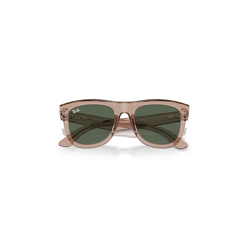 Ray-Ban Wayfarer Reverse Sunglasses Transparent Light Brown Frame Green Lenses by RAY-BAN Ray-Ban Wayfarer Reverse Sunglasses Transparent Light Brown Frame Green Lenses by RAY-BAN