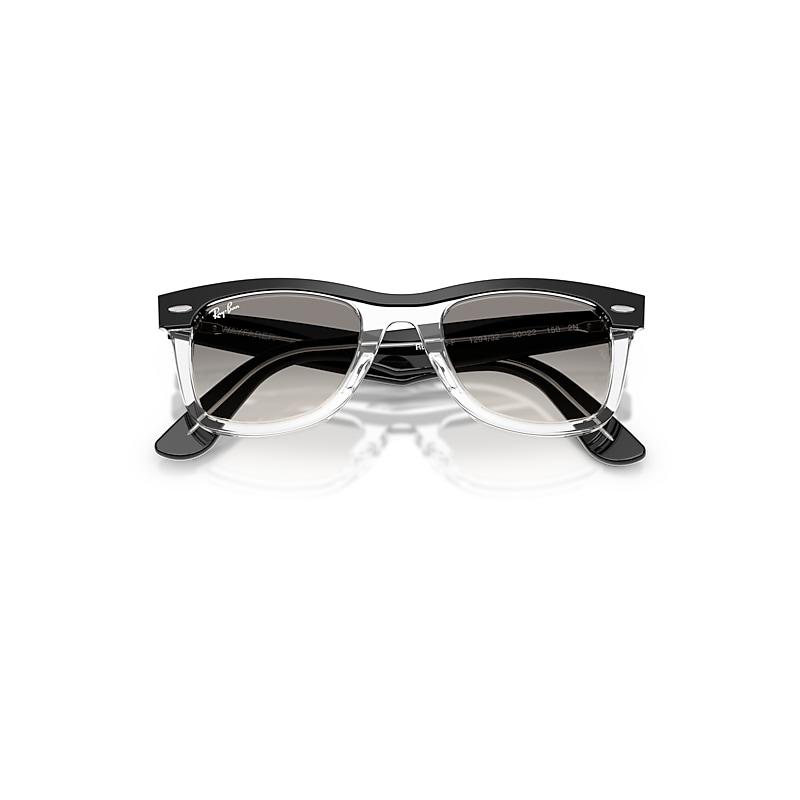 Ray-Ban Wayfarer Street Neat Sunglasses Black On Transparent Frame Grey Lenses by RAY-BAN