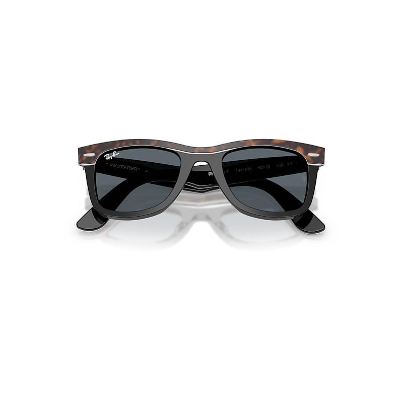 Ray-Ban Wayfarer Street Neat Sunglasses Havana On Black Frame Blue Lenses by RAY-BAN
