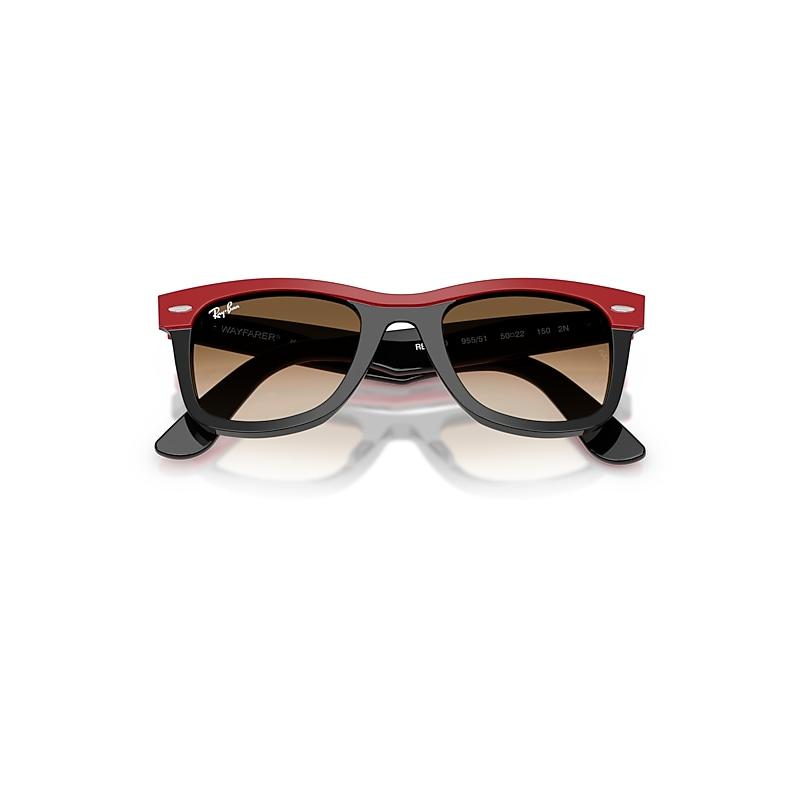 Ray-Ban Wayfarer Street Neat Sunglasses Red On Black Frame Brown Lenses by RAY-BAN