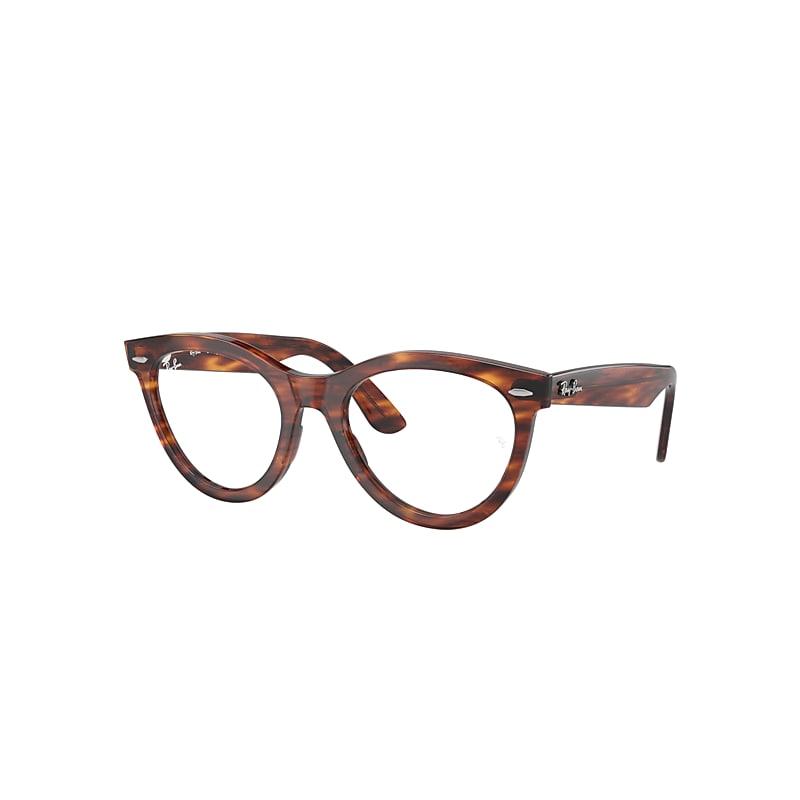 Ray-Ban Wayfarer Way Optics Eyeglasses Striped Havana Frame Clear Lenses Polarized by RAY-BAN
