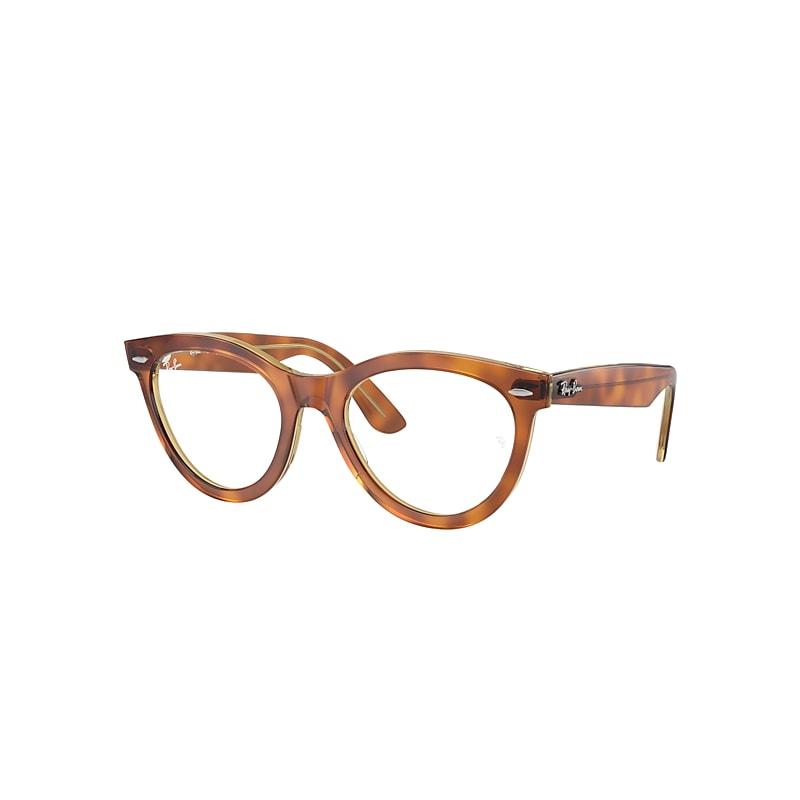 Ray-Ban Wayfarer Way Optics Women's Day Limited Eyeglasses Havana On Transparent Light Brown Frame Clear Lenses Polarized by RAY-BAN