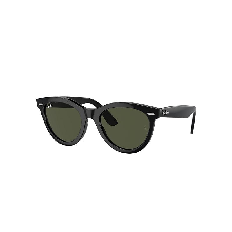Ray-Ban Wayfarer Way Sunglasses Black Frame Green Lenses by RAY-BAN
