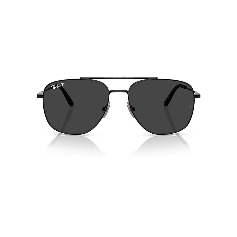 Ray-Ban William Titanium Sunglasses Black Frame Black Lenses Polarized by RAY-BAN