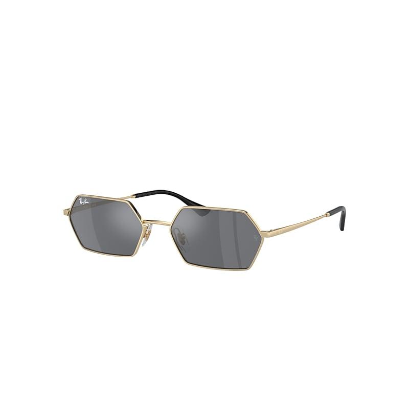 Ray-Ban Yevi Bio-based Sunglasses Light Gold Frame Grey Lenses by RAY-BAN