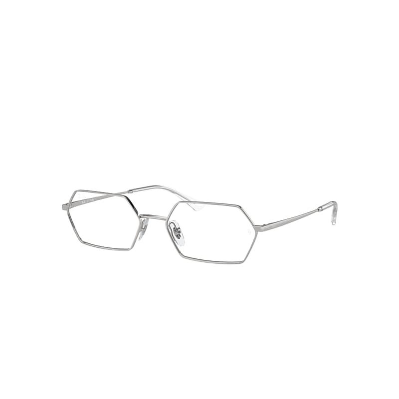 Ray-Ban Yevi Optics Eyeglasses Silver Frame Clear Lenses Polarized by RAY-BAN