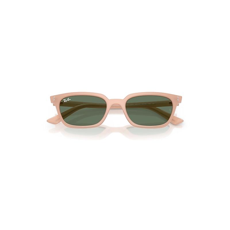 Ray-Ban Zaya Bio-based Sunglasses Cloudy Natural Pink Frame Green Lenses by RAY-BAN