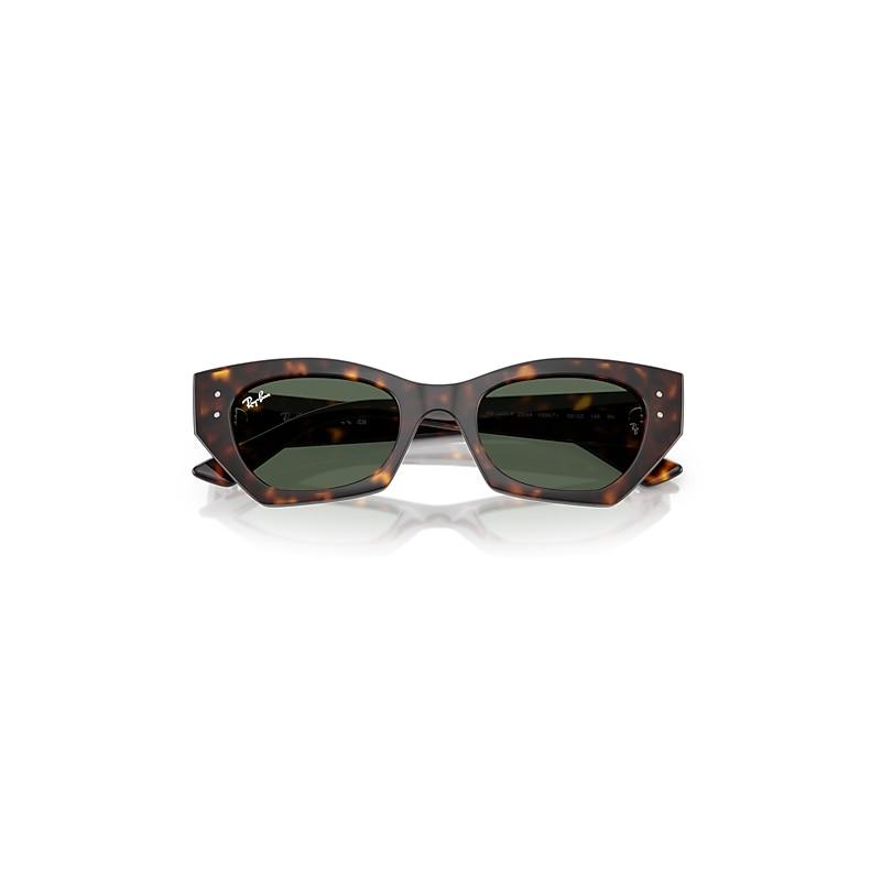 Ray-Ban Zena Bio-based Sunglasses Havana Frame Green Lenses by RAY-BAN