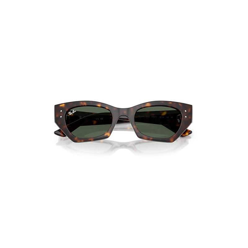 Ray-Ban Zena Bio-based Sunglasses Havana Frame Green Lenses by RAY-BAN