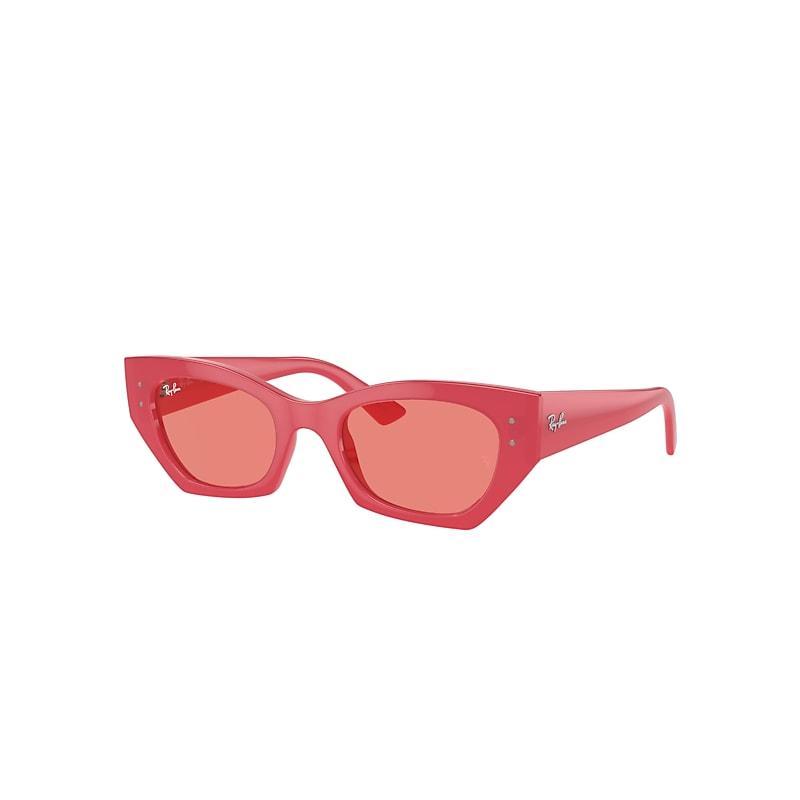 Ray-Ban Zena Bio-based Sunglasses Red Cherry Frame Pink Lenses by RAY-BAN