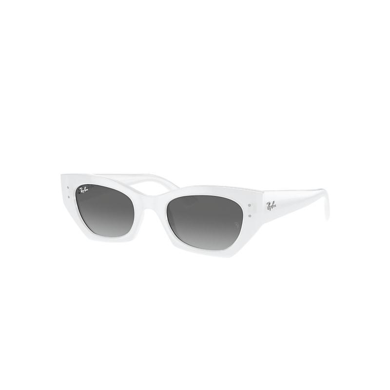 Ray-Ban Zena Bio-based Sunglasses White Snow Frame Grey Lenses by RAY-BAN