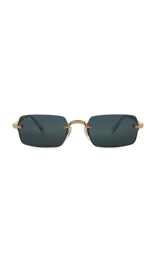 Ray-Ban x A$ap Rocky RB3928 Rectangle Sunglasses in Metallic Gold by RAY-BAN