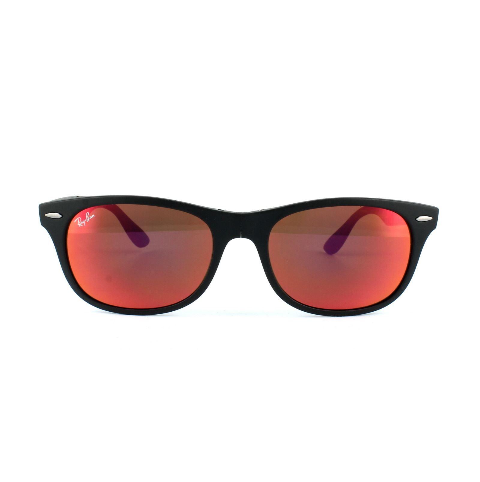 Rectangle Mens Black Blue Mirror Sunglasses by RAY-BAN
