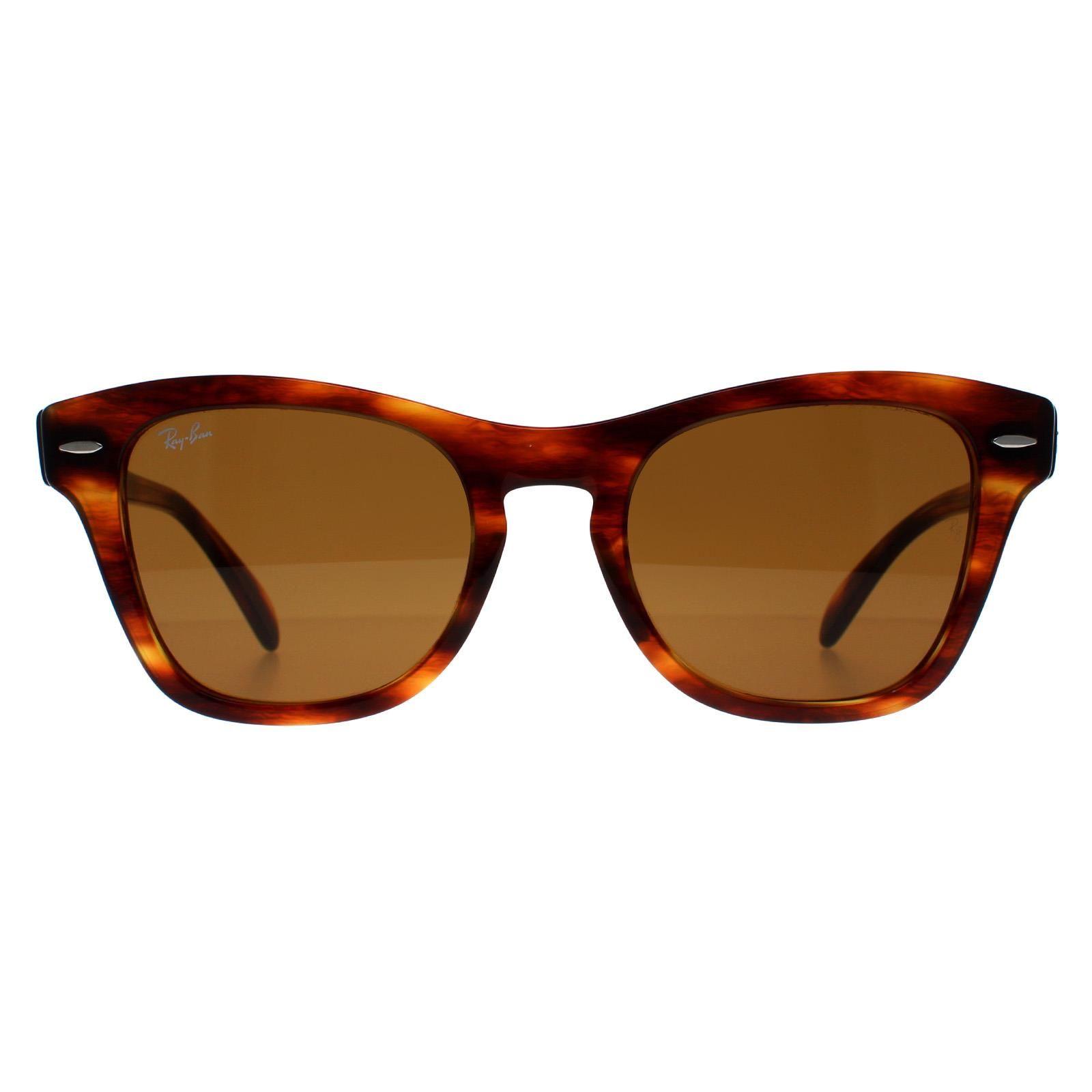 Rectangle Striped Havana Brown RB0707S by RAY-BAN