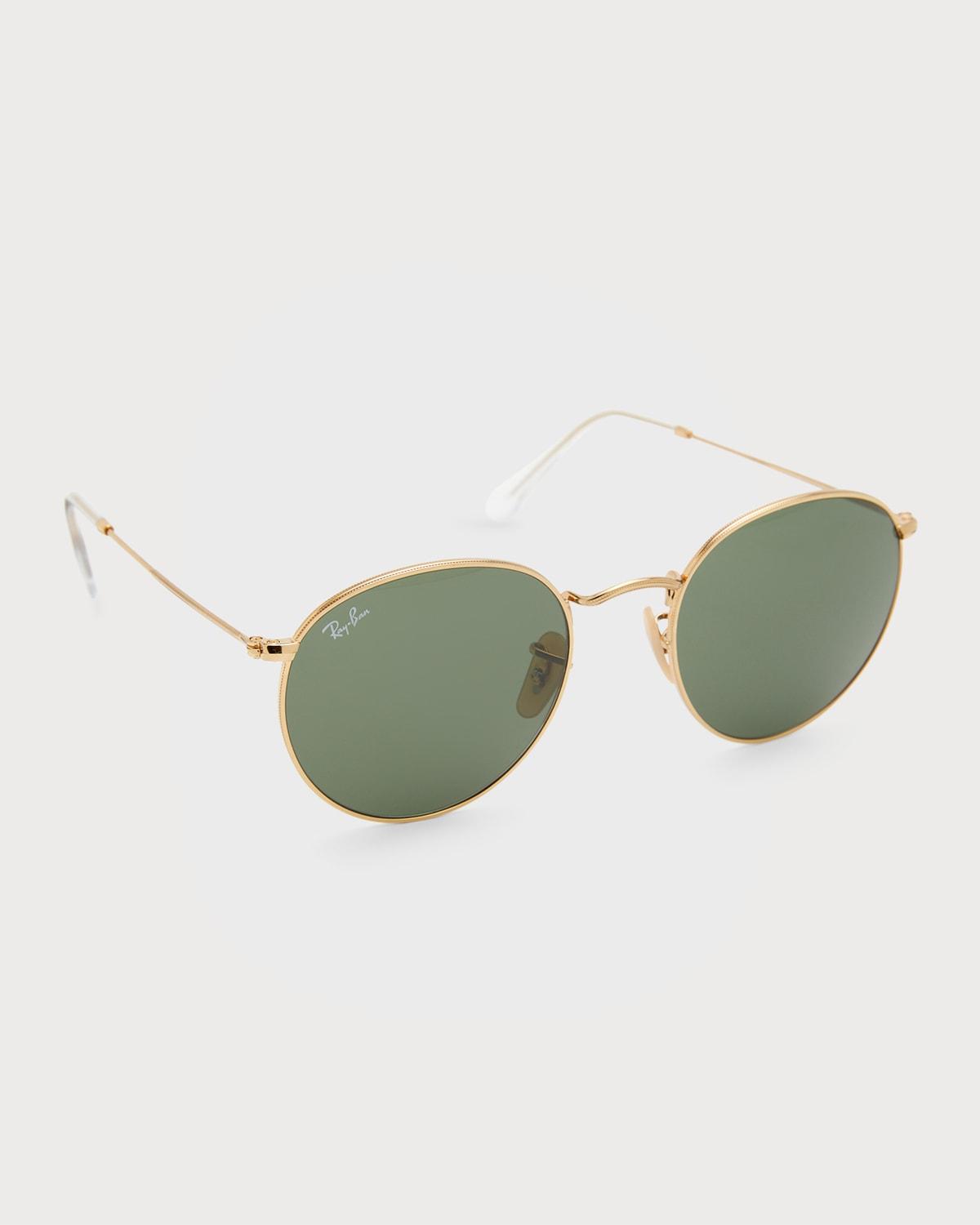 Round Monochromatic Metal Sunglasses by RAY-BAN