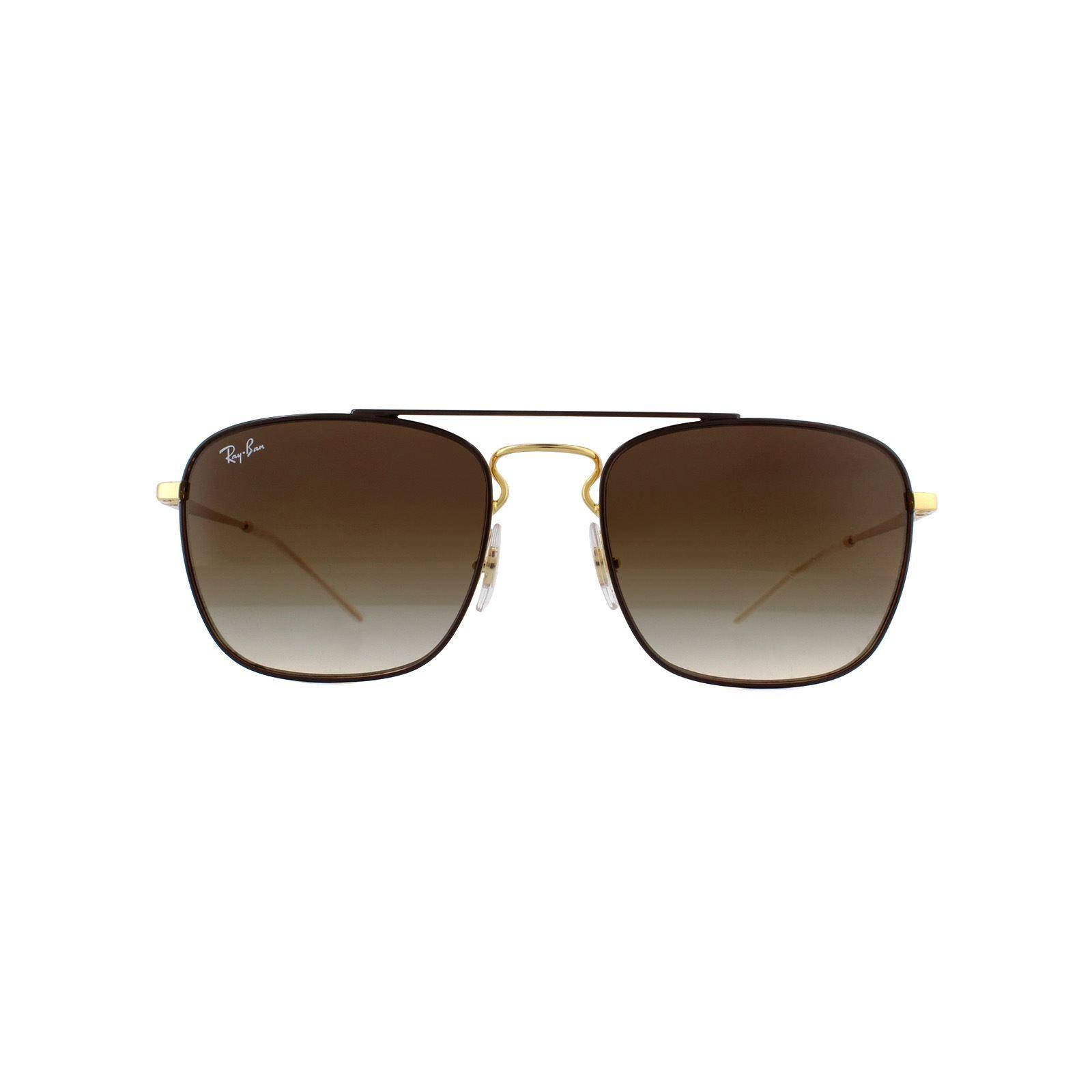 Square Gold Top On Brown Brown Gradient Dark Brown Sunglasses by RAY-BAN