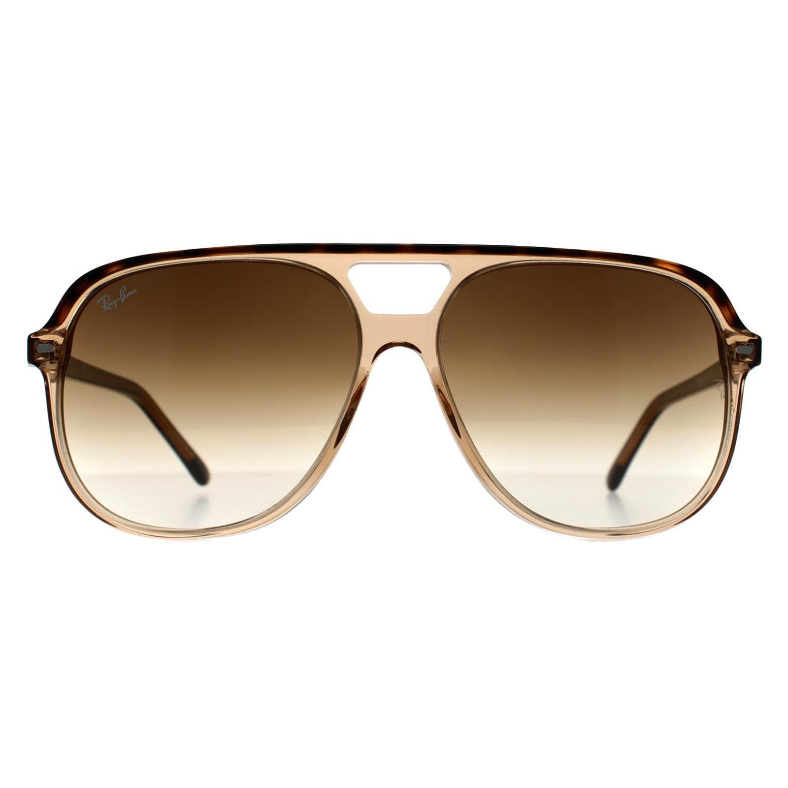 Square Polished Havana On Transparent Brown Light Brown Gradient Bill RB2198 by RAY-BAN