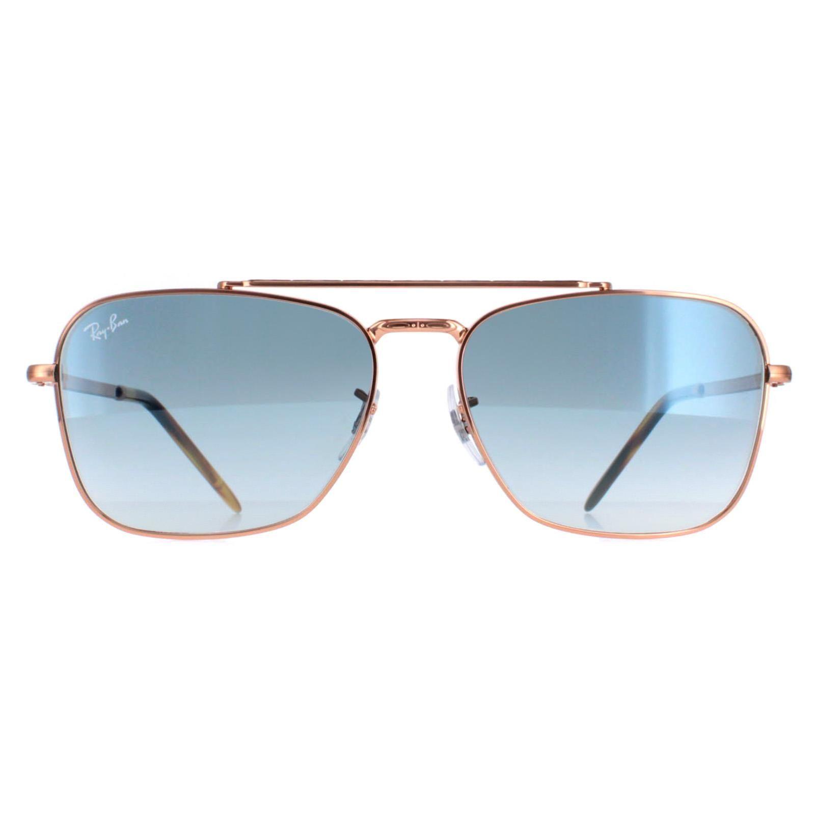 Square Rose Gold Blue Gradient RB3636 New Caravan by RAY-BAN