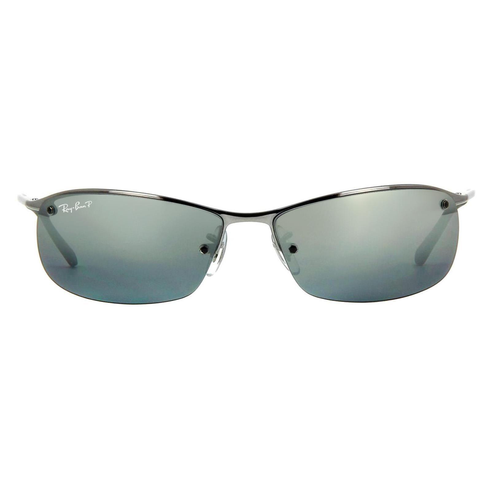 Wrap Gunmetal Silver Mirror Sunglasses by RAY-BAN