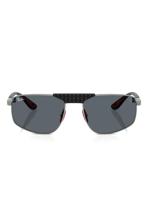 geometric-frame textured sunglasses by RAY-BAN