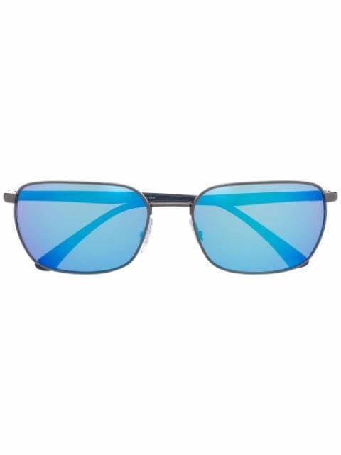 mirrored rectangle-frame sunglasses by RAY-BAN