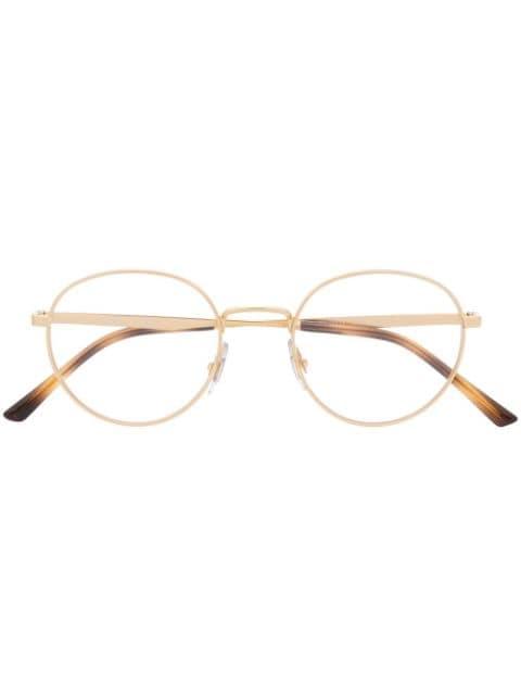 polished-effect round-frame glasses by RAY-BAN
