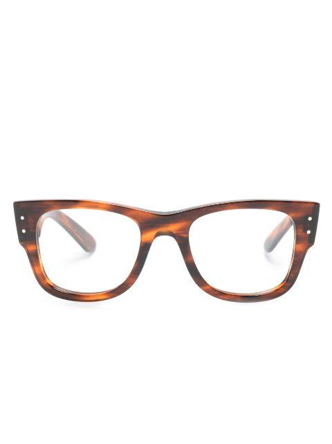 rectangle-frame tortoiseshell-effect glasses by RAY-BAN