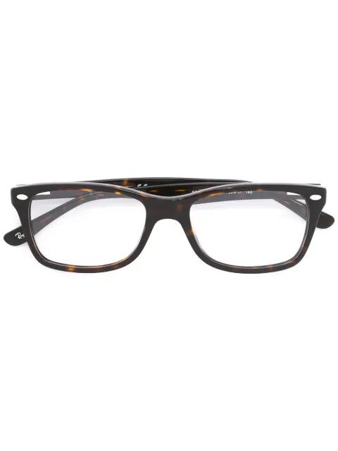 tortoiseshell square glasses by RAY-BAN