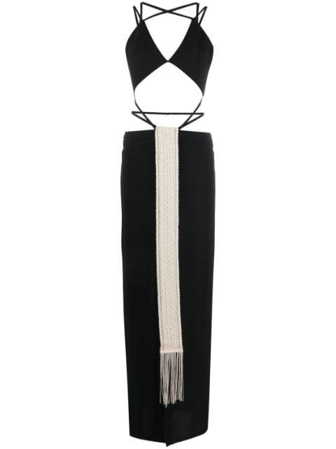 Stone cut-out maxi dress by RAYANE BACHA