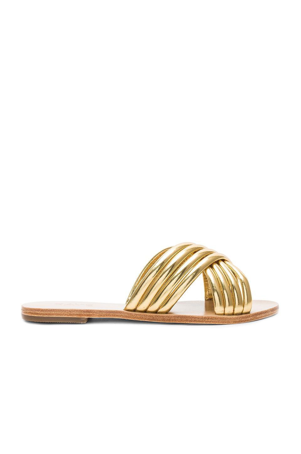 RAYE Ziggy Sandal in Metallic Gold by RAYE