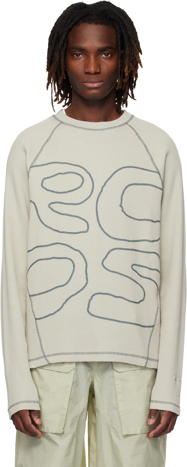 Beige Stack Logo Waffleknit Longsleeve T-shirt by RCOS