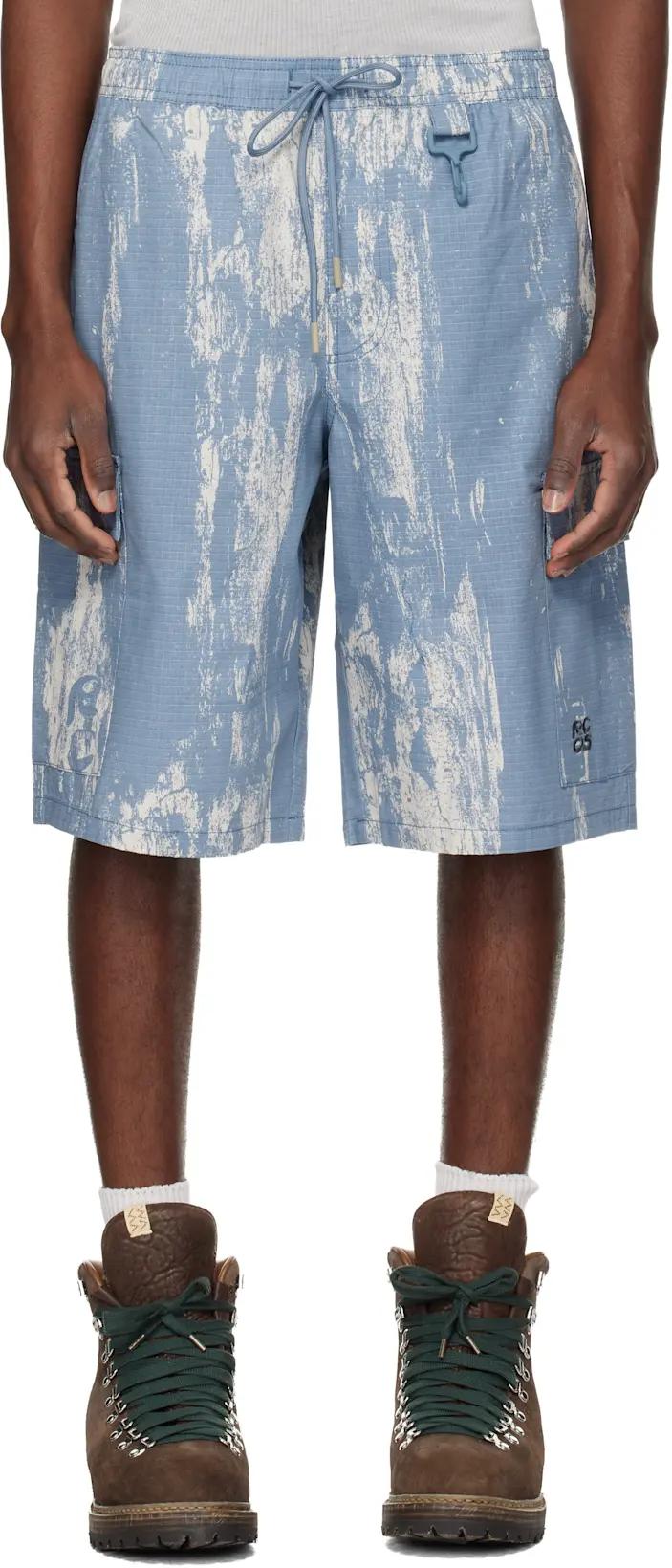 Blue & Beige Sierra Shorts by RCOS
