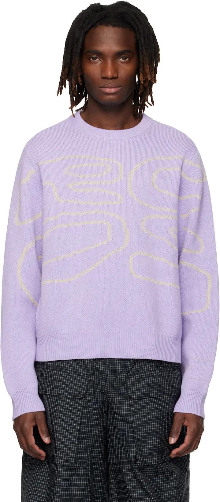 Purple Stack Logo Knit Sweater by RCOS