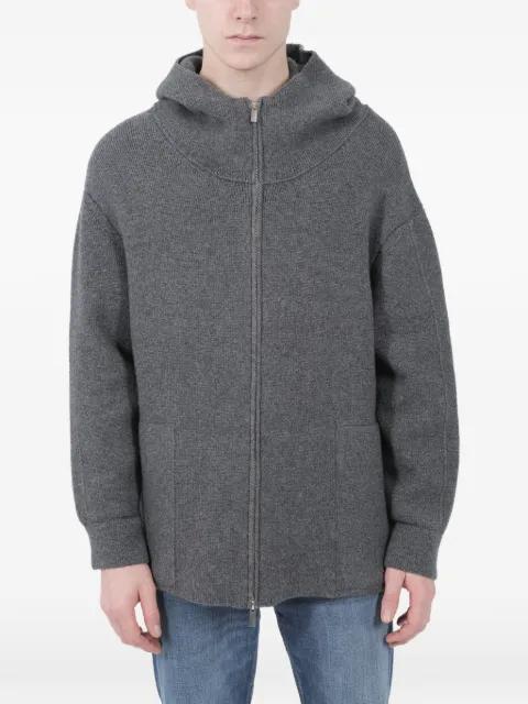 hoodied zip-up cardigan by RE_BRANDED