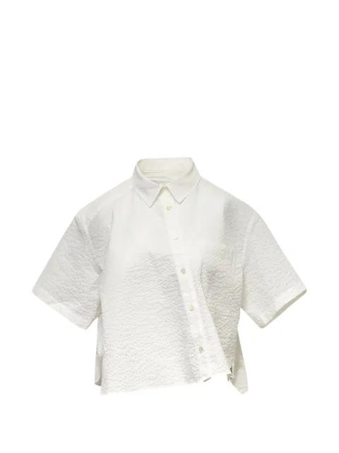 asymmetrical cropped shirt by RE CODE