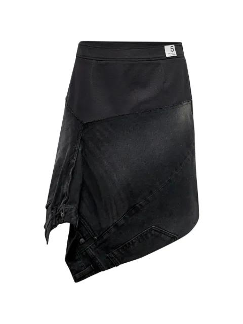 asymmetrical wrap denim skirt by RE CODE