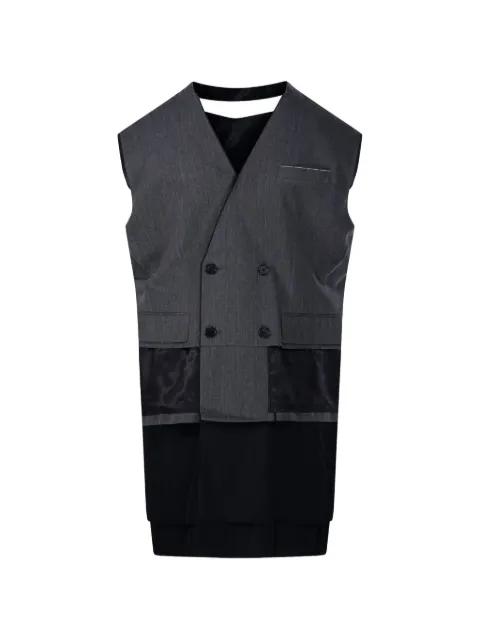 double-breasted V-neck mini dress by RE CODE