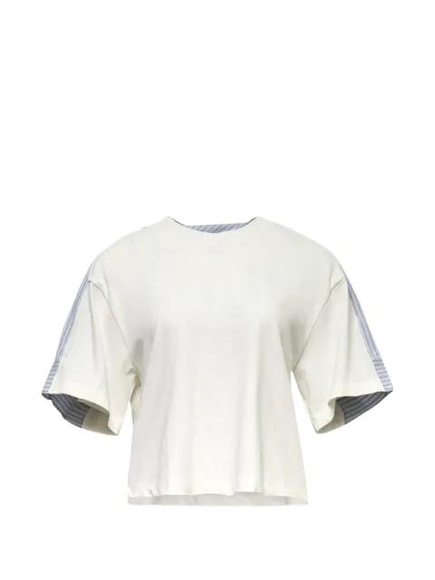 twisted striped-back T-shirt by RE CODE