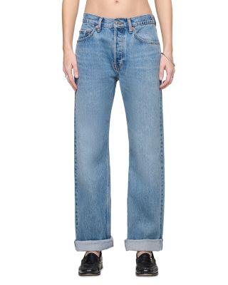 Beau Mid Rise Cuffed Straight Jeans in Day Tripper by RE/DONE