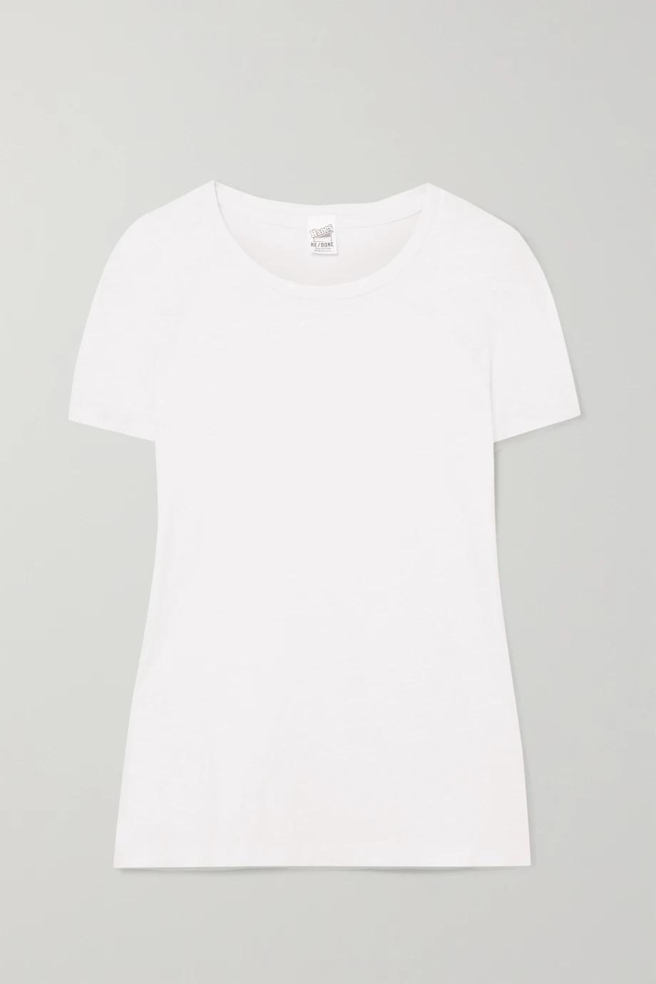 + Hanes 1960s cotton-jersey T-shirt by RE/DONE